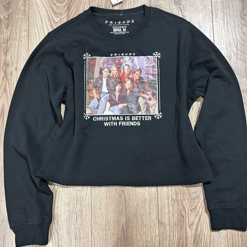Ripple Junction Friends Christmas Sweatshirt Xmas Is Better With Friends Size M